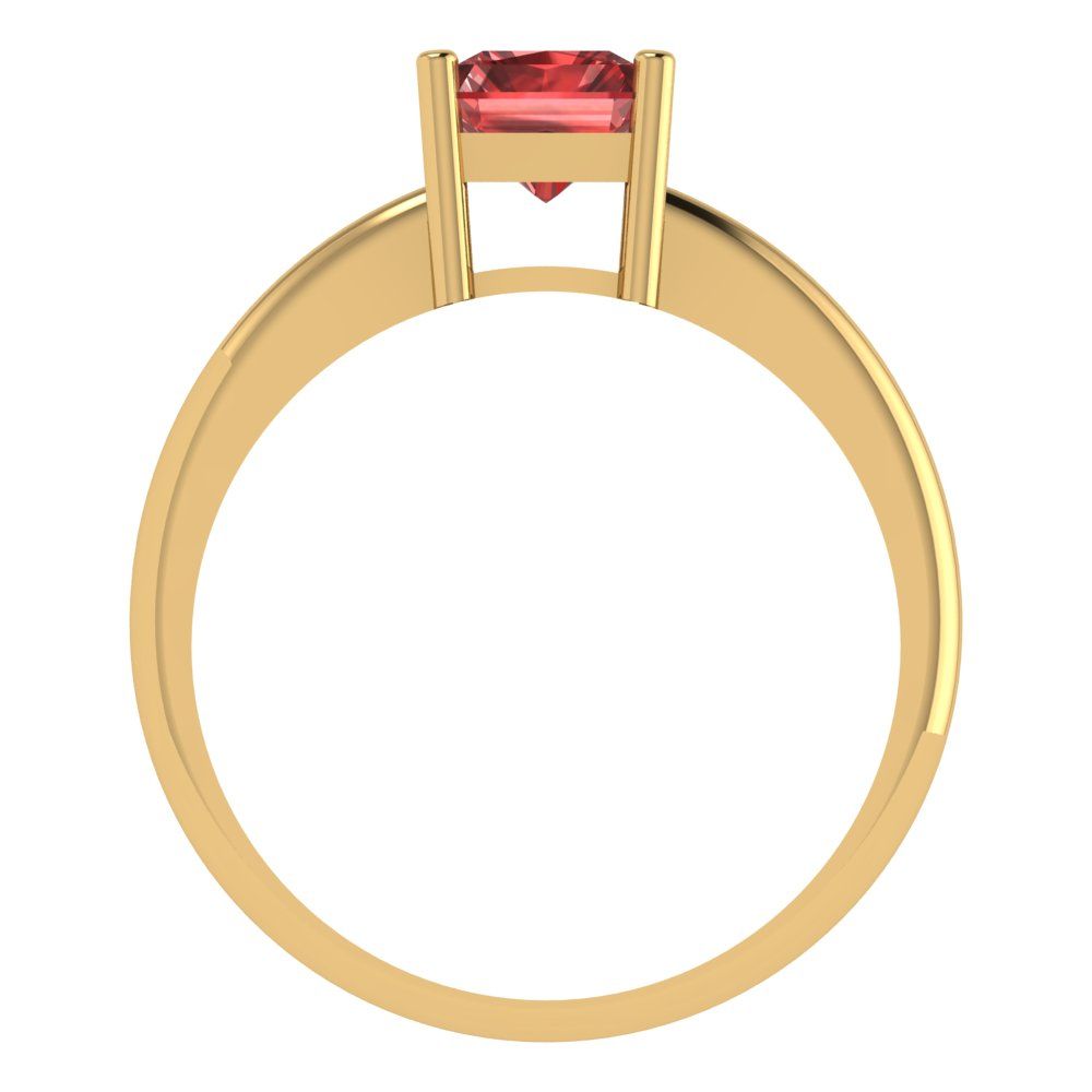 1.75 cttw Natural Garnet Solitaire  Engagement Ring - Solid Gold (Radiant Cut,7.5x5.5mm)