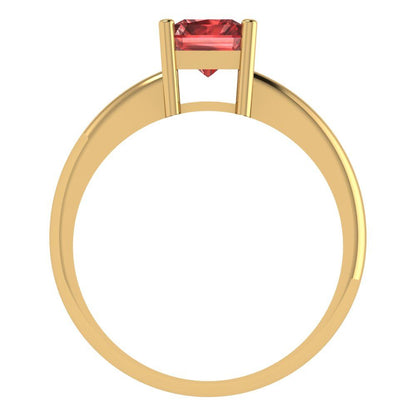 1.75 cttw Natural Garnet Solitaire  Engagement Ring - Solid Gold (Radiant Cut,7.5x5.5mm)