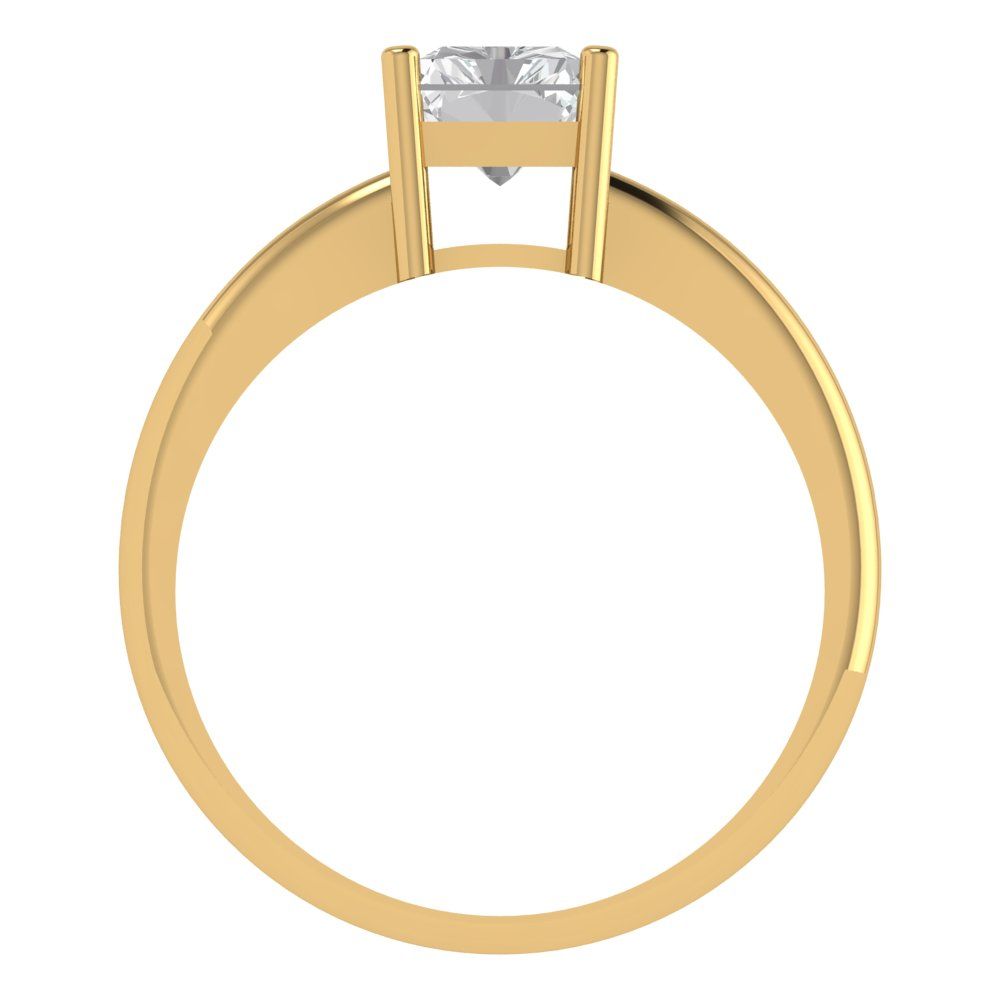 1.75 cttw Zirconia Simulated Diamond Solitaire  Engagement Ring - Solid Gold (VVS1, Radiant Cut,7.5x5.5mm)