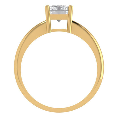1.75 cttw Zirconia Simulated Diamond Solitaire  Engagement Ring - Solid Gold (VVS1, Radiant Cut,7.5x5.5mm)
