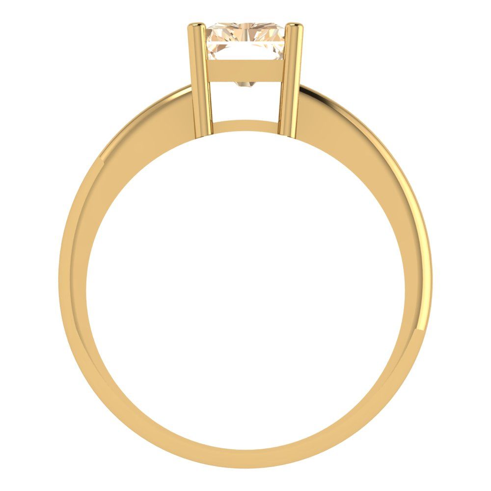 1.75 cttw Natural Morganite Solitaire  Engagement Ring - Solid Gold (Radiant Cut,7.5x5.5mm)