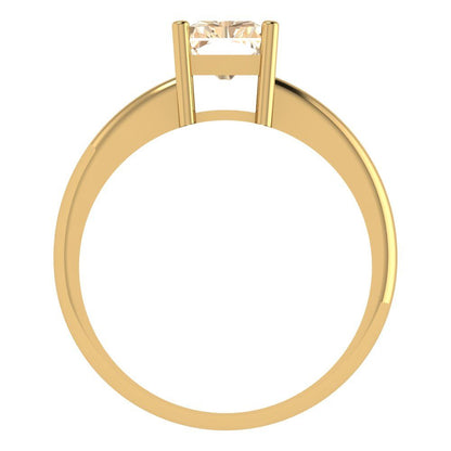 1.75 cttw Natural Morganite Solitaire  Engagement Ring - Solid Gold (Radiant Cut,7.5x5.5mm)