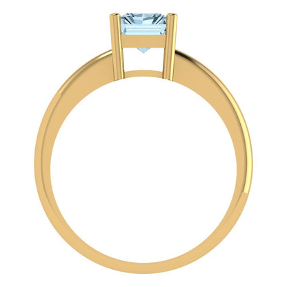 1.75 cttw Natural Sky Blue Topaz Solitaire  Engagement Ring - Solid Gold (Radiant Cut,7.5x5.5mm)