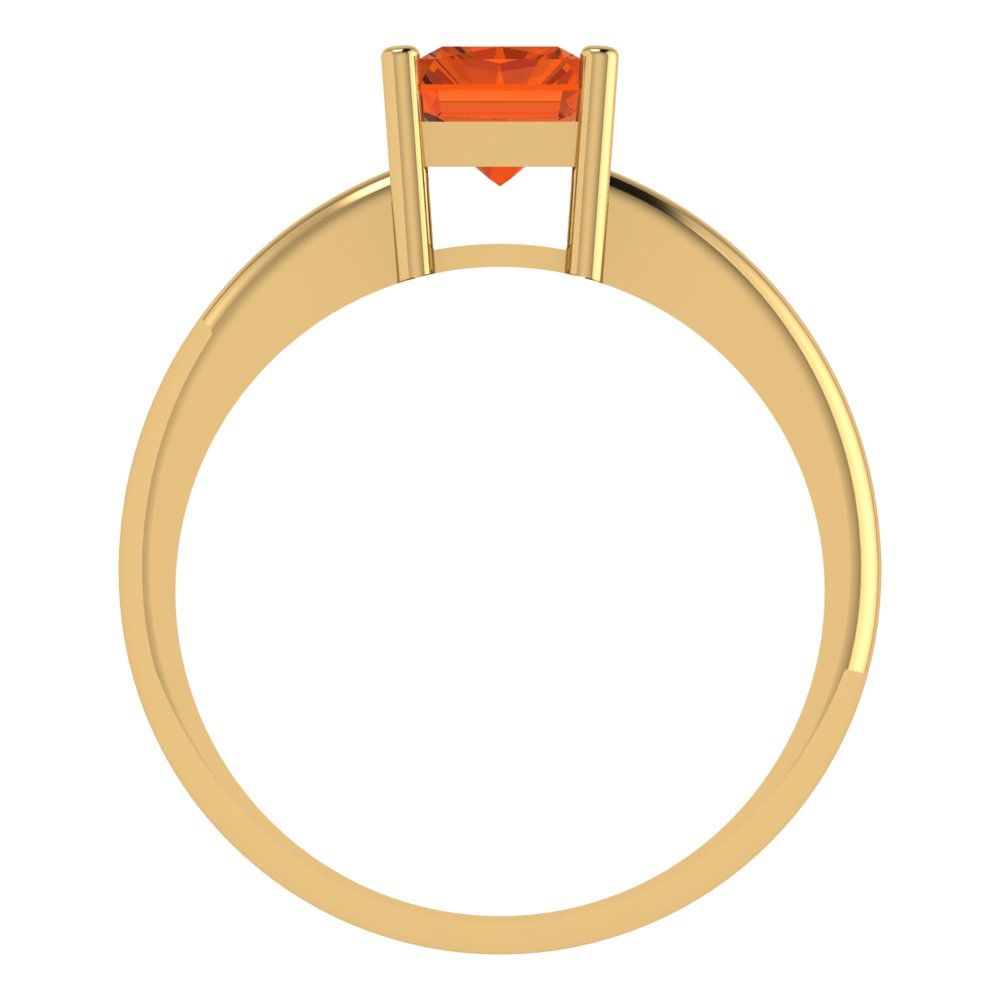 1.75 cttw Simulated Ruby Solitaire  Engagement Ring - Solid Gold (Radiant Cut,7.5x5.5mm)