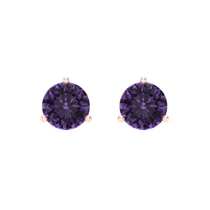 2cttw Alexandrite Gold-Plated 925 Silver Screw Back Stud Earrings