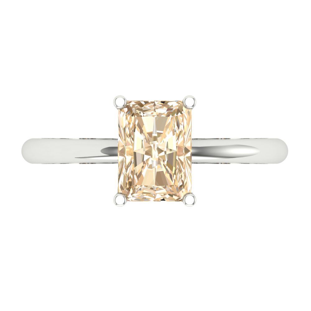 1.75 cttw Natural Morganite Solitaire  Engagement Ring - Solid Gold (Radiant Cut,7.5x5.5mm)