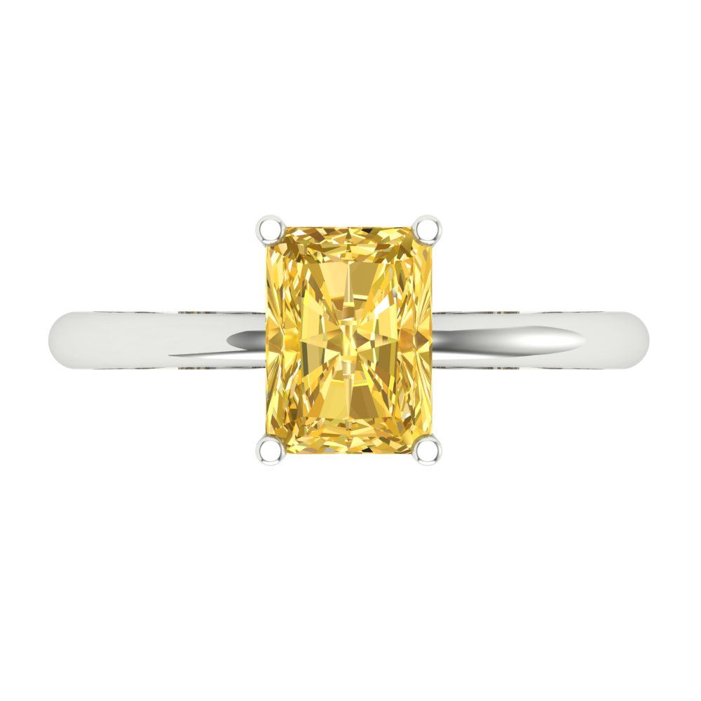 1.75 cttw Natural Citrine Solitaire  Engagement Ring - Solid Gold (Radiant Cut,7.5x5.5mm)