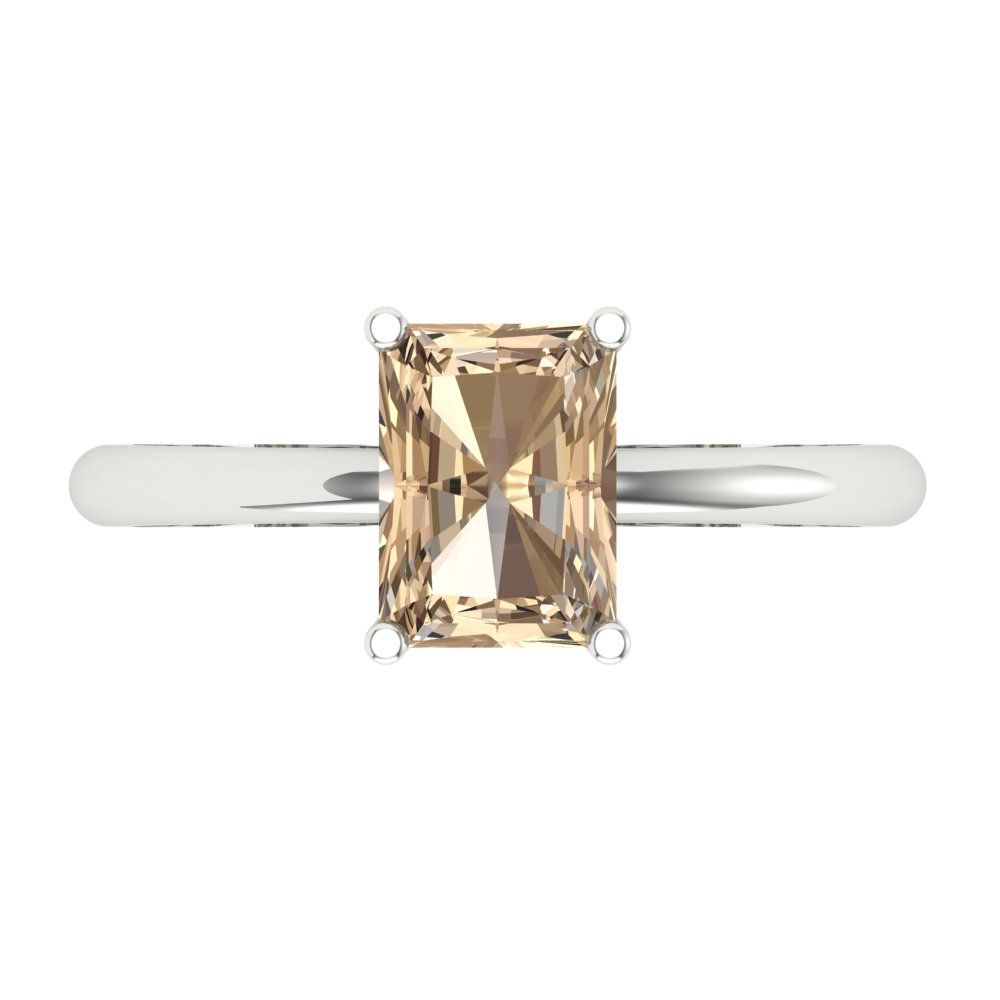 1.75 cttw Yellow Moissanite Solitaire  Engagement Ring - Solid Gold (Radiant Cut,7.5x5.5mm)