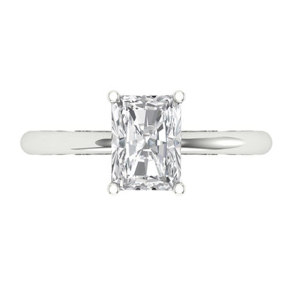 1.75 cttw Zirconia Simulated Diamond Solitaire  Engagement Ring - Solid Gold (VVS1, Radiant Cut,7.5x5.5mm)