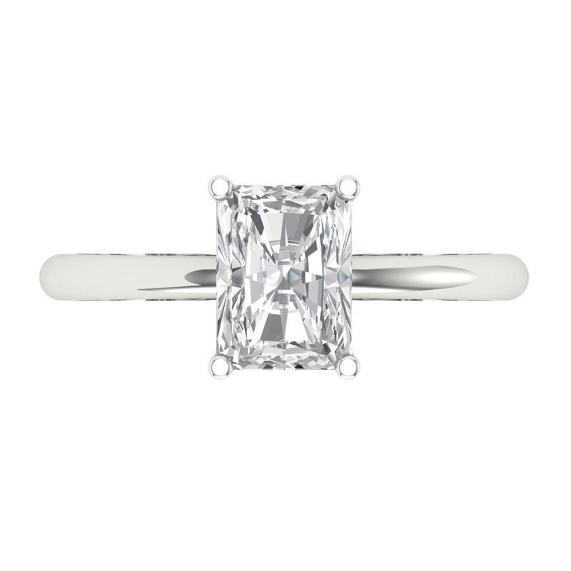 1.75 ct Brilliant Radiant Cut Natural Diamond Stone Clarity SI1-2 Color G-H White Gold Solitaire Ring