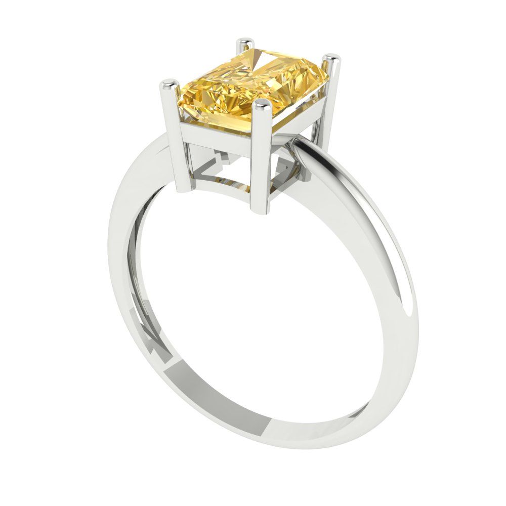 1.75 cttw Natural Citrine Solitaire  Engagement Ring - Solid Gold (Radiant Cut,7.5x5.5mm)