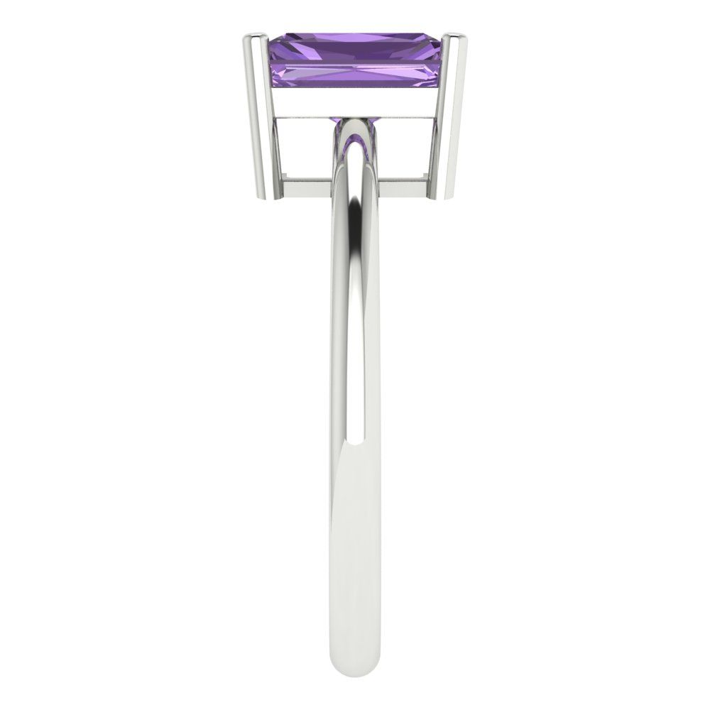 1.75 cttw Simulated Alexandrite Solitaire  Engagement Ring - Solid Gold (Radiant Cut,7.5x5.5mm)