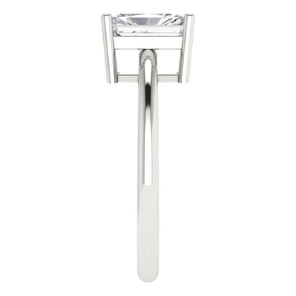 1.75 cttw White Sapphire Solitaire  Engagement Ring - Solid Gold (Radiant Cut,7.5x5.5mm)