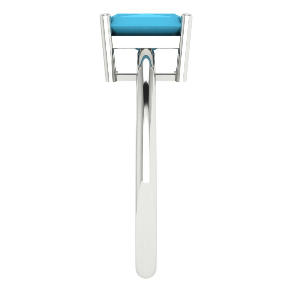 1.75 cttw Simulated Turquoise Solitaire  Engagement Ring - Solid Gold (Radiant Cut,7.5x5.5mm)