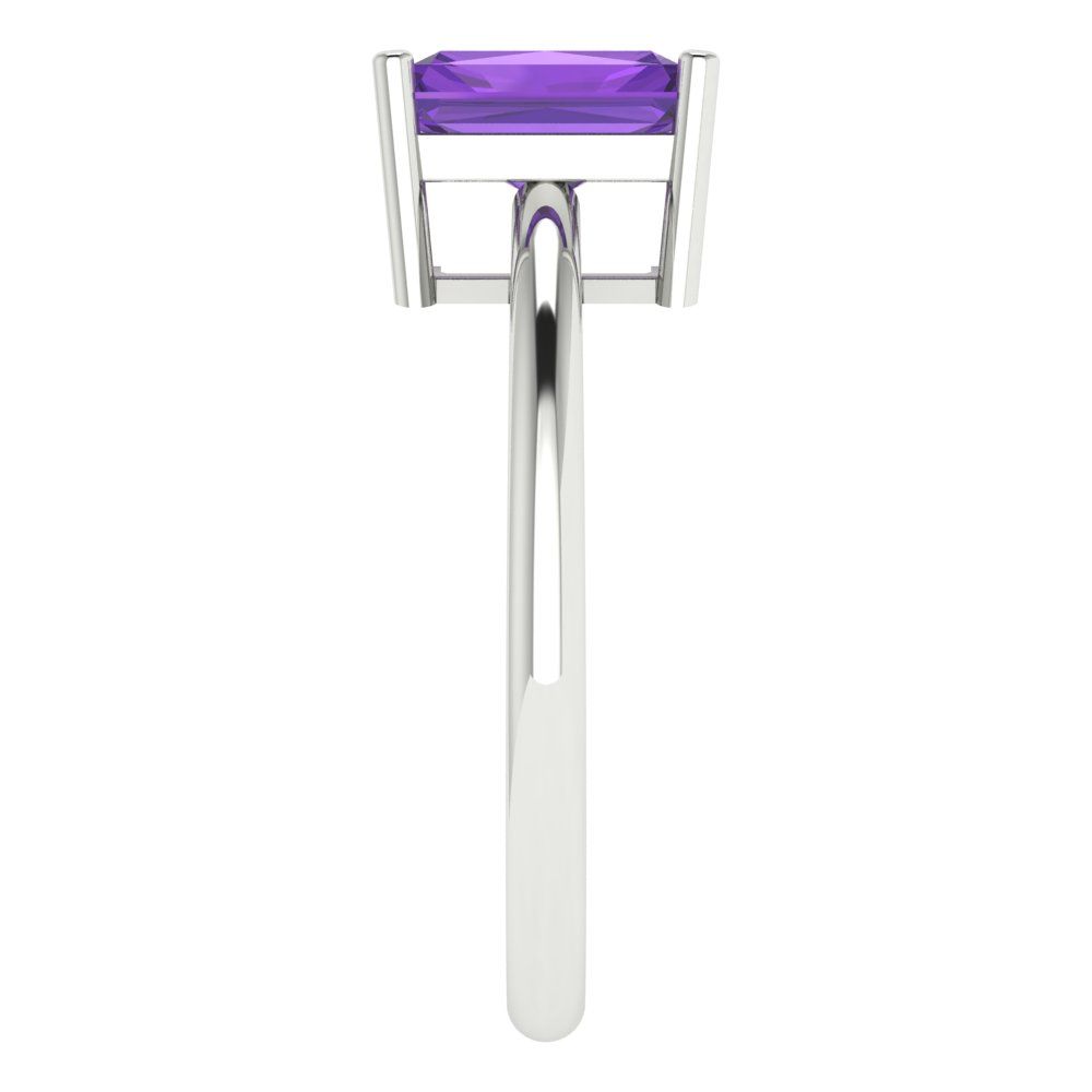 1.75 cttw Natural Amethyst Solitaire  Engagement Ring - Solid Gold (Radiant Cut,7.5x5.5mm)