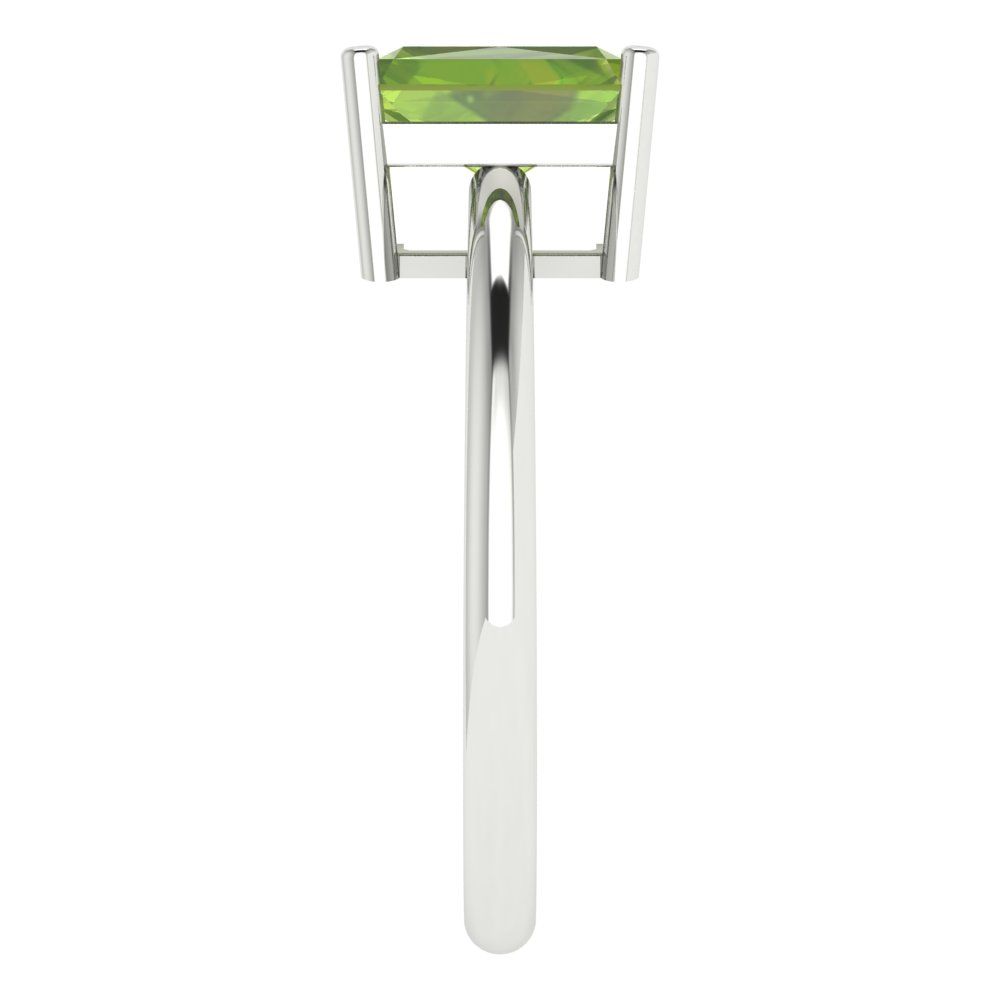 1.75 cttw Natural Peridot Solitaire  Engagement Ring - Solid Gold (Radiant Cut,7.5x5.5mm)