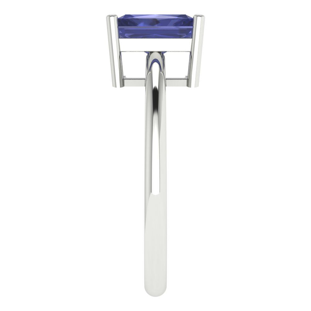 1.75 cttw Simulated Tanzanite Solitaire  Engagement Ring - Solid Gold (Radiant Cut,7.5x5.5mm)