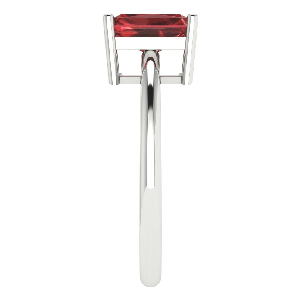 1.75 cttw Natural Garnet Solitaire  Engagement Ring - Solid Gold (Radiant Cut,7.5x5.5mm)