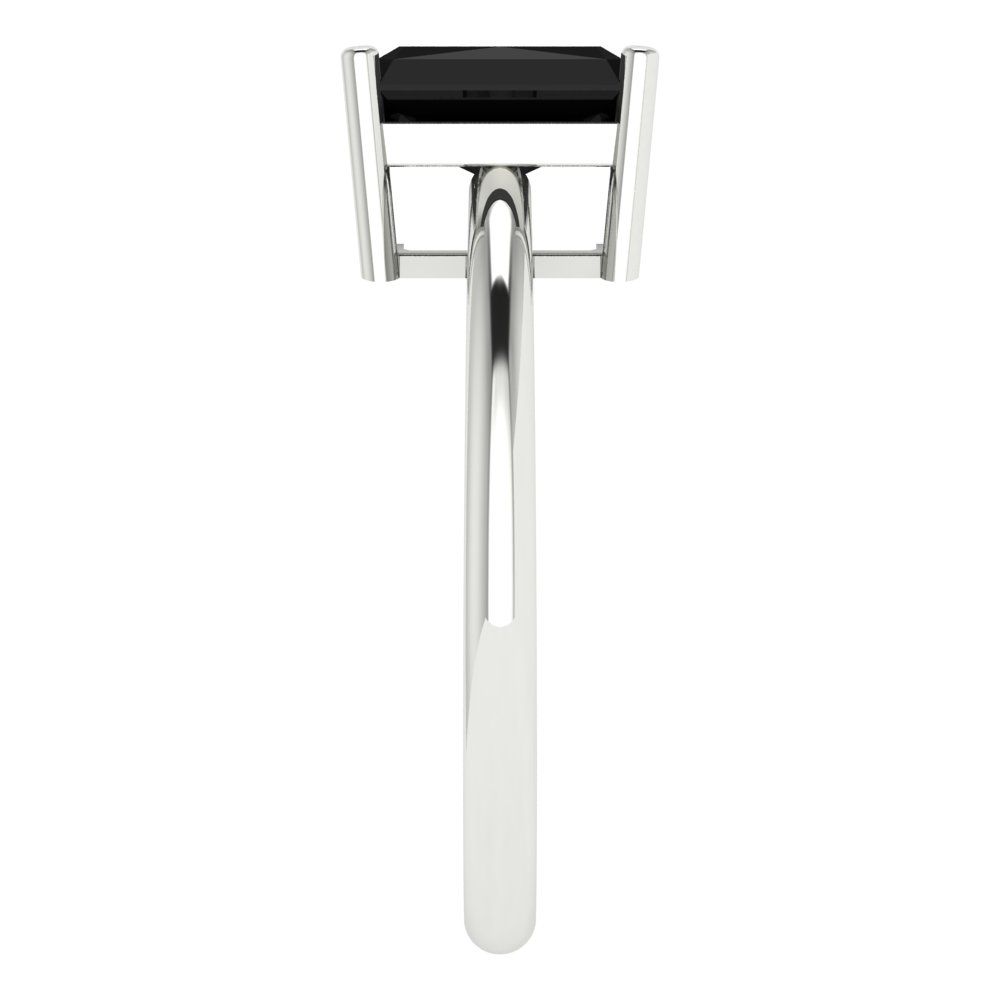 1.75 cttw Natural Onyx Solitaire  Engagement Ring - Solid Gold (Radiant Cut,7.5x5.5mm)