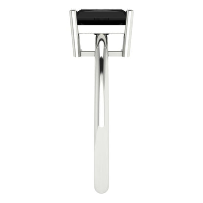 1.75 cttw Natural Onyx Solitaire  Engagement Ring - Solid Gold (Radiant Cut,7.5x5.5mm)