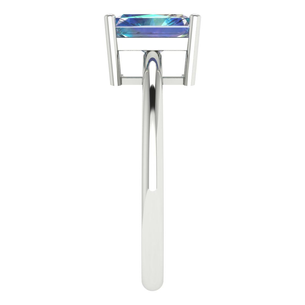 1.75 cttw Blue Moissanite Solitaire  Engagement Ring - Solid Gold (Radiant Cut,7.5x5.5mm)