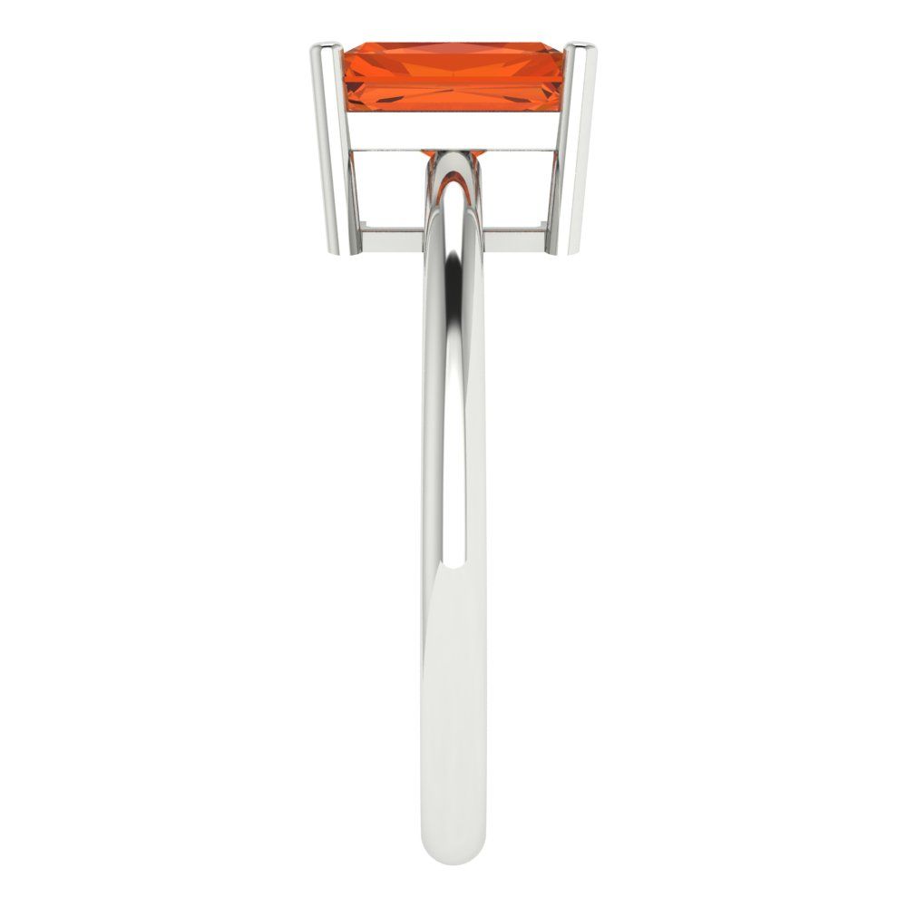 1.75 cttw Zirconia Simulated Red Diamond Solitaire  Engagement Ring - Solid Gold (VVS1, Radiant Cut,7.5x5.5mm)