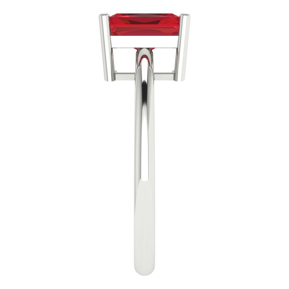 1.75 cttw Simulated Ruby Solitaire  Engagement Ring - Solid Gold (Radiant Cut,7.5x5.5mm)