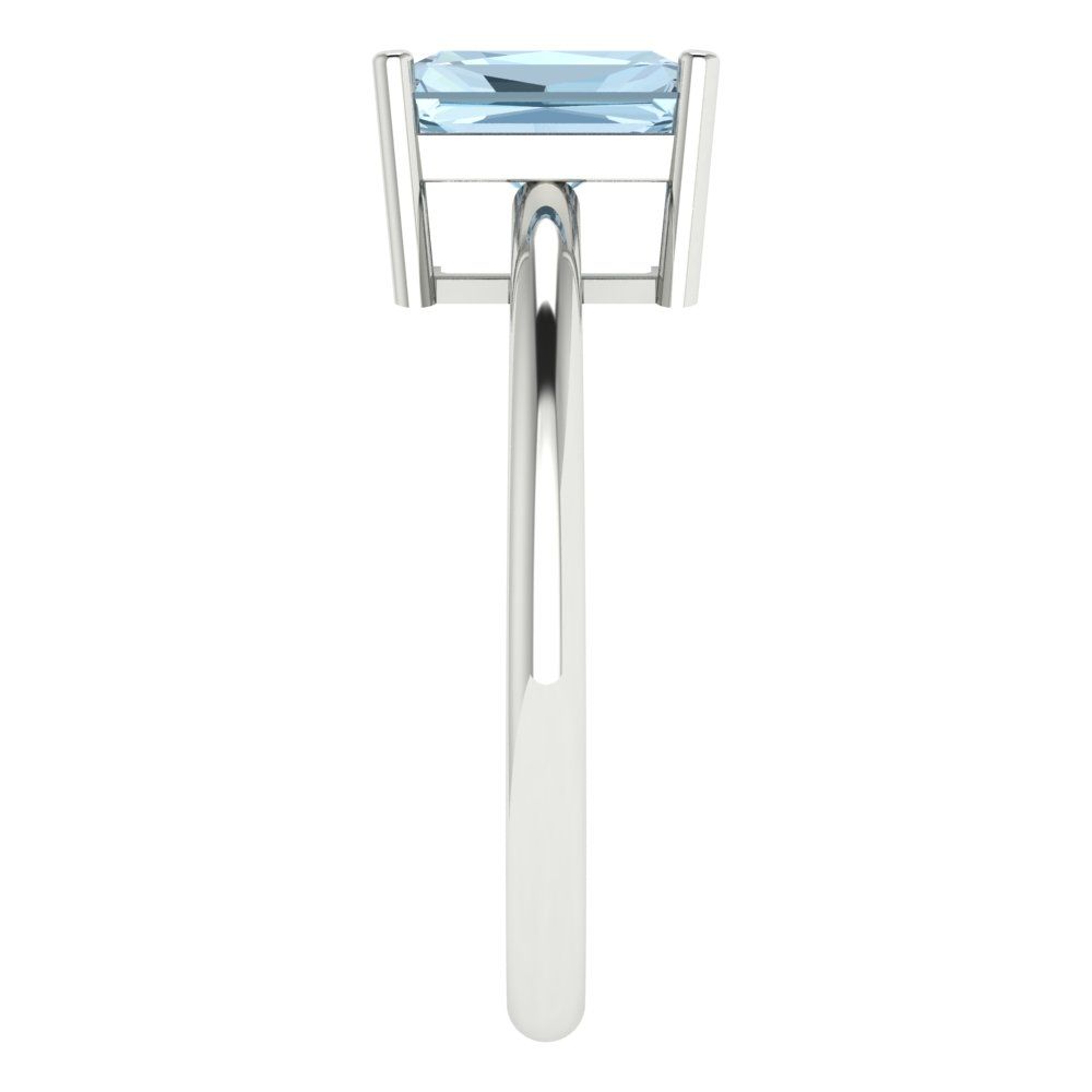 1.75 cttw Natural Swiss Blue Topaz Solitaire  Engagement Ring - Solid Gold (Radiant Cut,7.5x5.5mm)