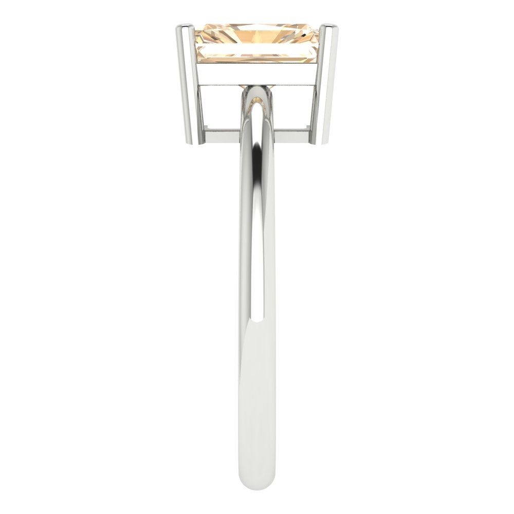 1.75 cttw Natural Morganite Solitaire  Engagement Ring - Solid Gold (Radiant Cut,7.5x5.5mm)