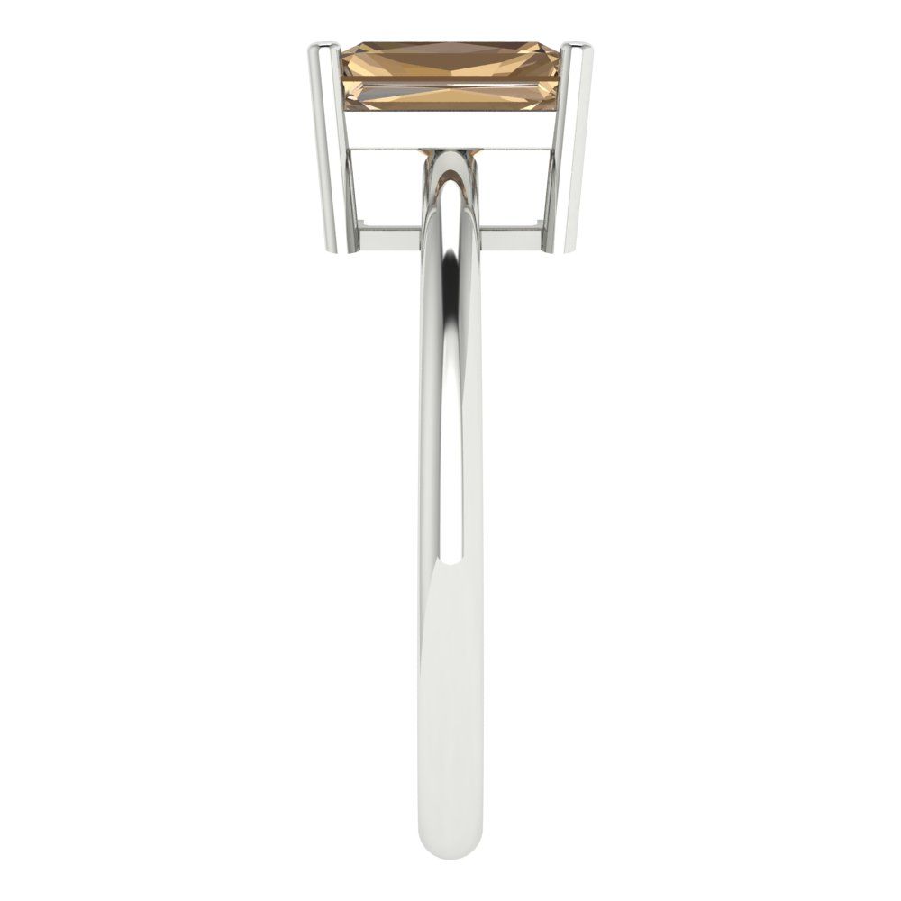 1.75 cttw Zirconia Simulated Champagne Diamond Solitaire  Engagement Ring - Solid Gold (VVS1, Radiant Cut,7.5x5.5mm)