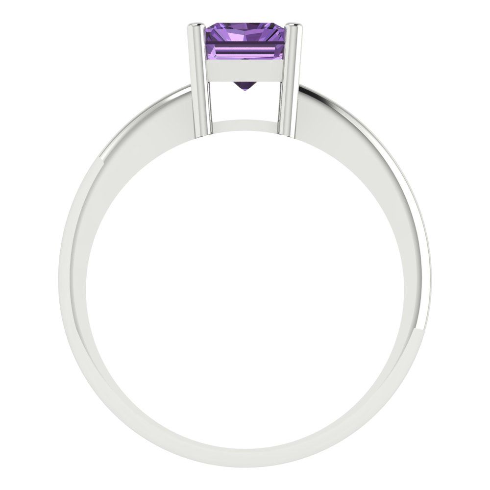1.75 cttw Simulated Alexandrite Solitaire  Engagement Ring - Solid Gold (Radiant Cut,7.5x5.5mm)