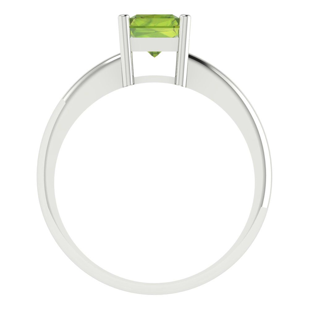 1.75 cttw Natural Peridot Solitaire  Engagement Ring - Solid Gold (Radiant Cut,7.5x5.5mm)