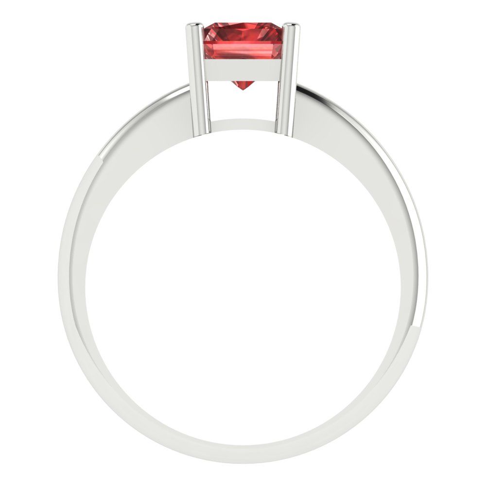 1.75 cttw Natural Garnet Solitaire  Engagement Ring - Solid Gold (Radiant Cut,7.5x5.5mm)