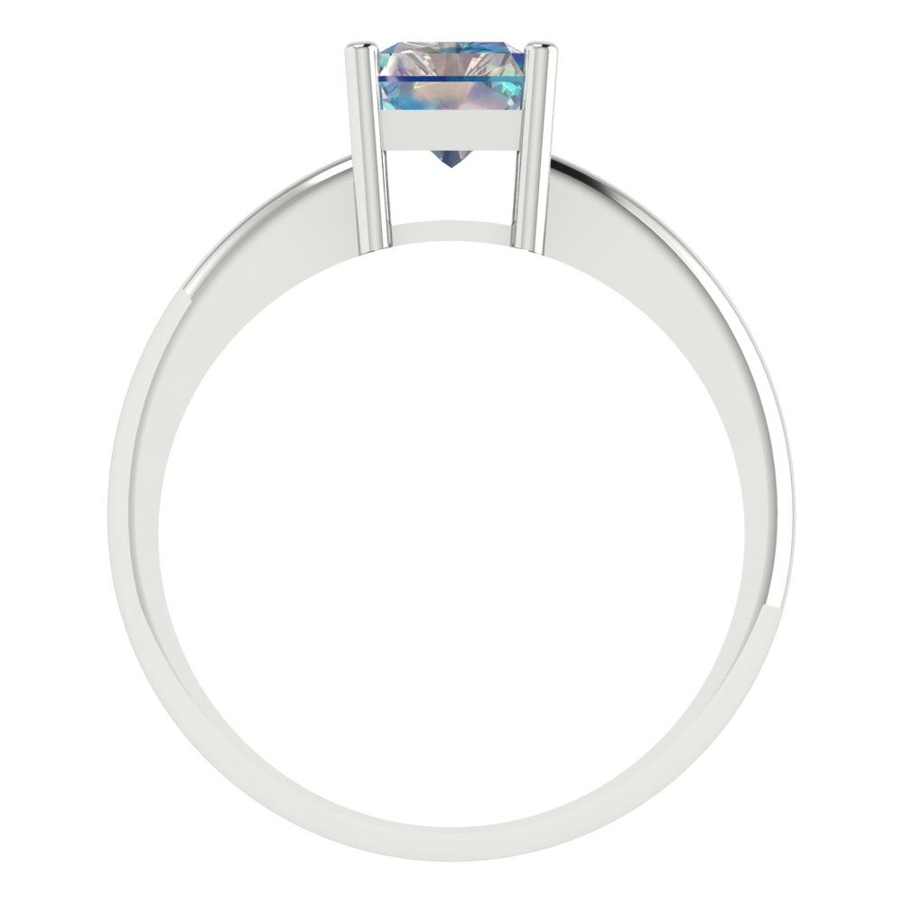 1.75 cttw Blue Moissanite Solitaire  Engagement Ring - Solid Gold (Radiant Cut,7.5x5.5mm)