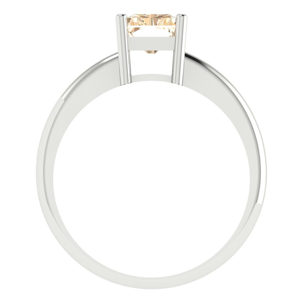 1.75 cttw Natural Morganite Solitaire  Engagement Ring - Solid Gold (Radiant Cut,7.5x5.5mm)