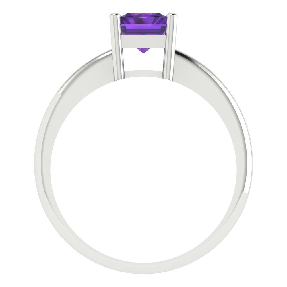 1.75 cttw Natural Amethyst Solitaire  Engagement Ring - Solid Gold (Radiant Cut,7.5x5.5mm)