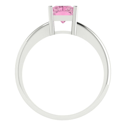 1.75 cttw Zirconia Simulated Pink Diamond Solitaire  Engagement Ring - Solid Gold (VVS1, Radiant Cut,7.5x5.5mm)