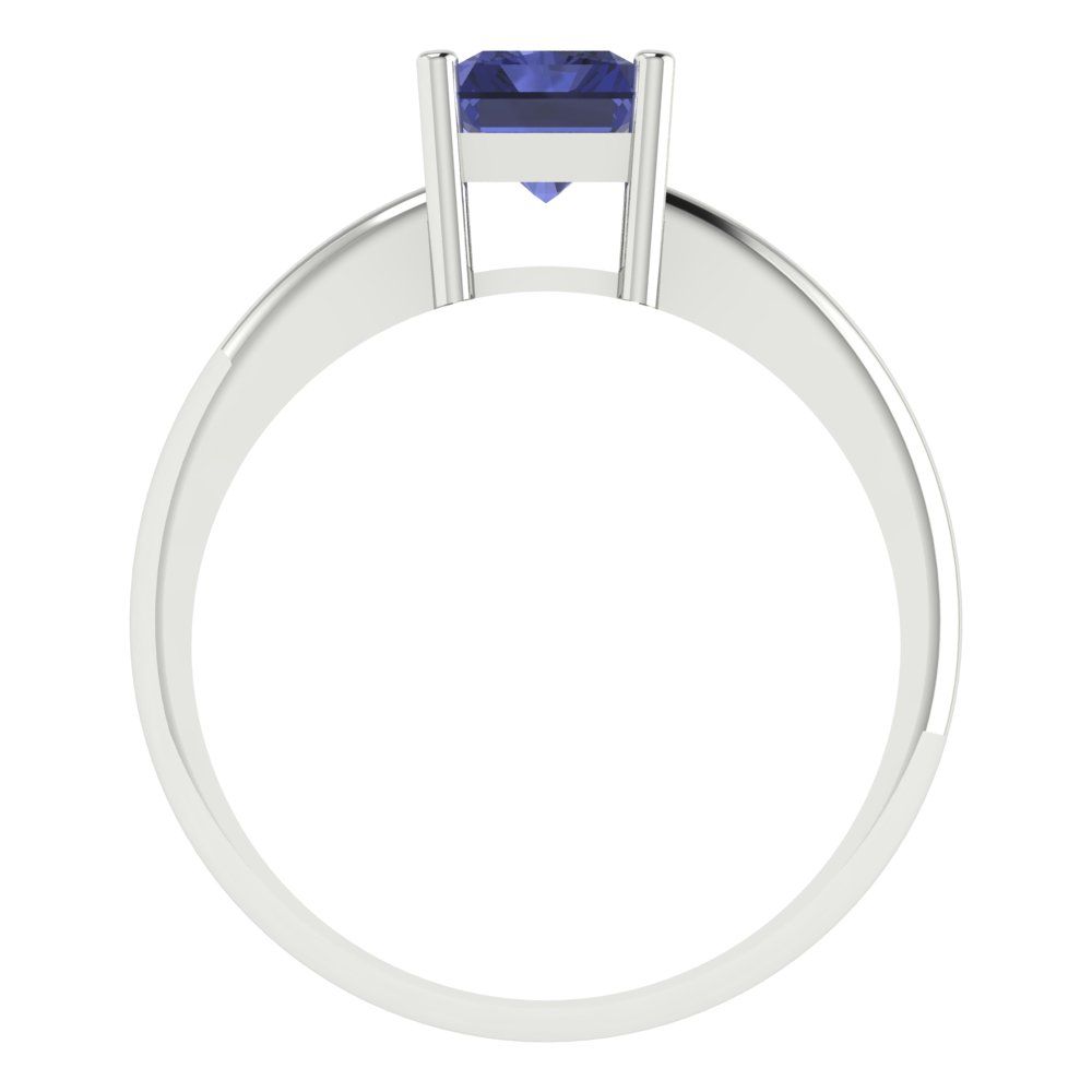 1.75 cttw Simulated Tanzanite Solitaire  Engagement Ring - Solid Gold (Radiant Cut,7.5x5.5mm)