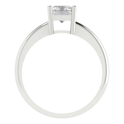1.75 cttw Zirconia Simulated Diamond Solitaire  Engagement Ring - Solid Gold (VVS1, Radiant Cut,7.5x5.5mm)