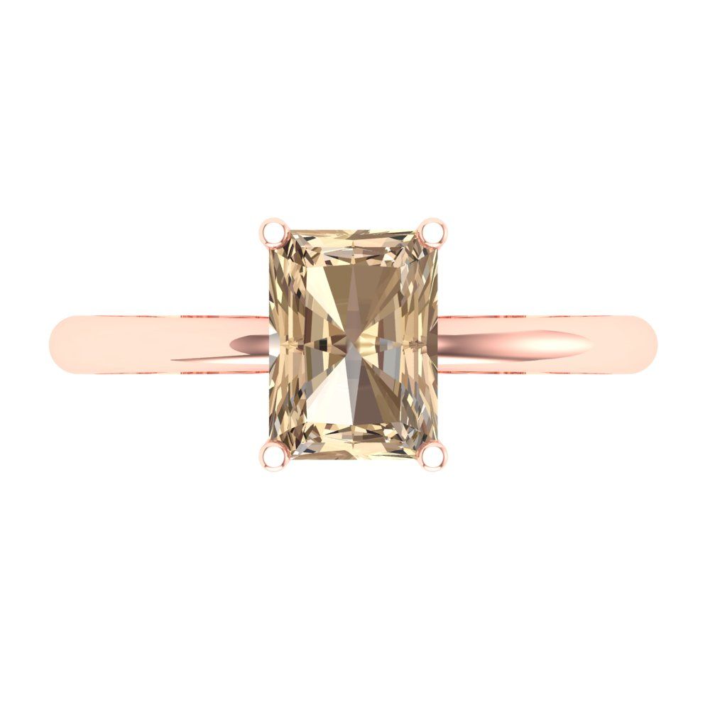 1.75 cttw Yellow Moissanite Solitaire  Engagement Ring - Solid Gold (Radiant Cut,7.5x5.5mm)