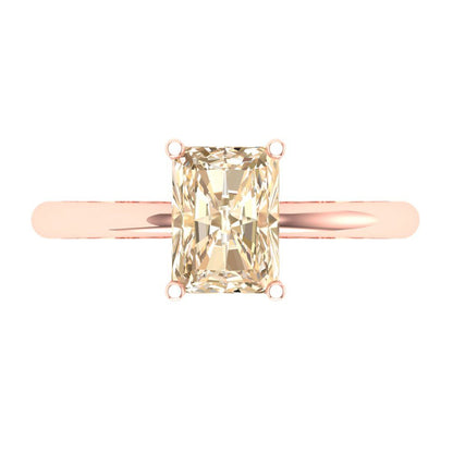 1.75 cttw Natural Morganite Solitaire  Engagement Ring - Solid Gold (Radiant Cut,7.5x5.5mm)