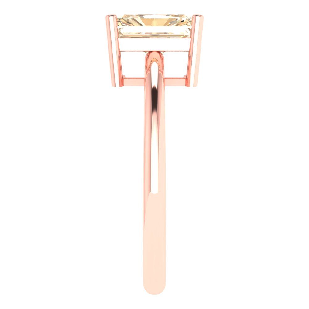 1.75 cttw Natural Morganite Solitaire  Engagement Ring - Solid Gold (Radiant Cut,7.5x5.5mm)