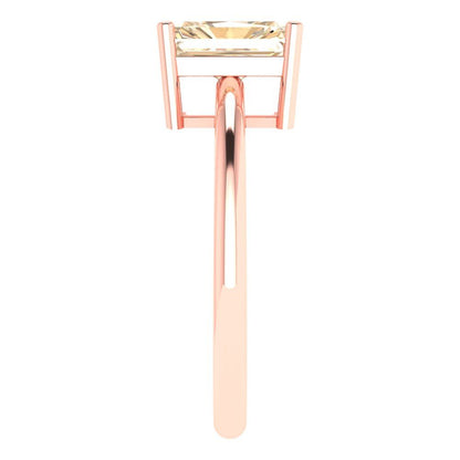 1.75 cttw Natural Morganite Solitaire  Engagement Ring - Solid Gold (Radiant Cut,7.5x5.5mm)