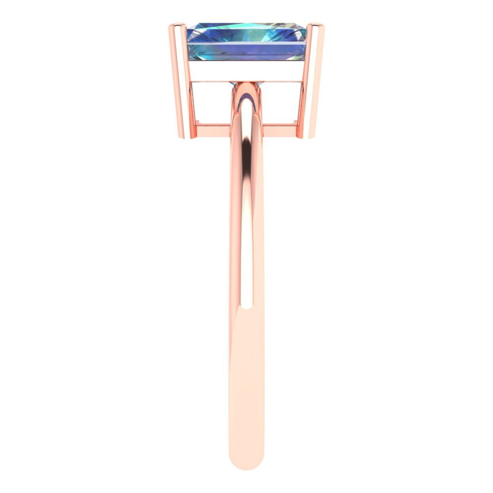 1.75 cttw Blue Moissanite Solitaire  Engagement Ring - Solid Gold (Radiant Cut,7.5x5.5mm)