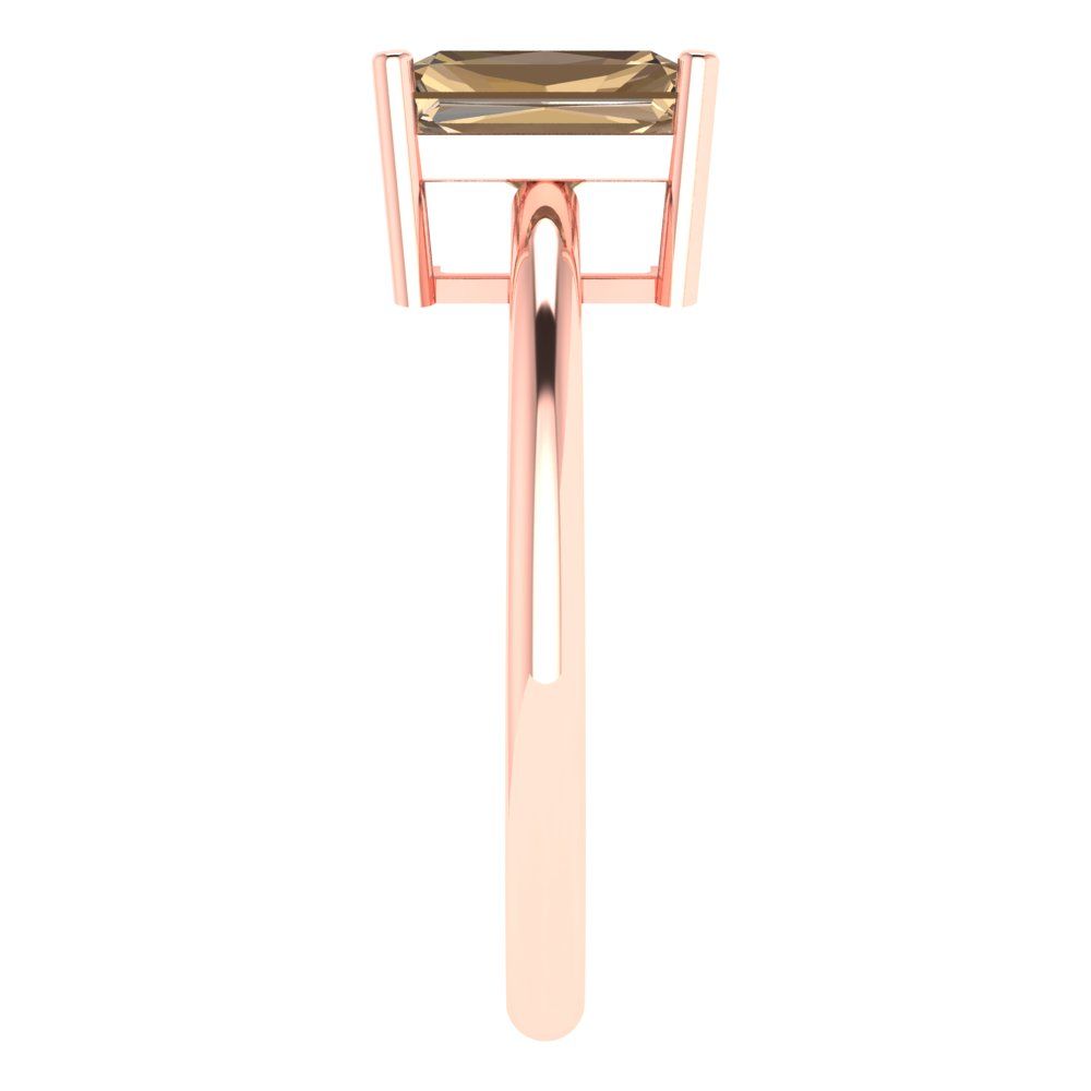 1.75 cttw Zirconia Simulated Champagne Diamond Solitaire  Engagement Ring - Solid Gold (VVS1, Radiant Cut,7.5x5.5mm)