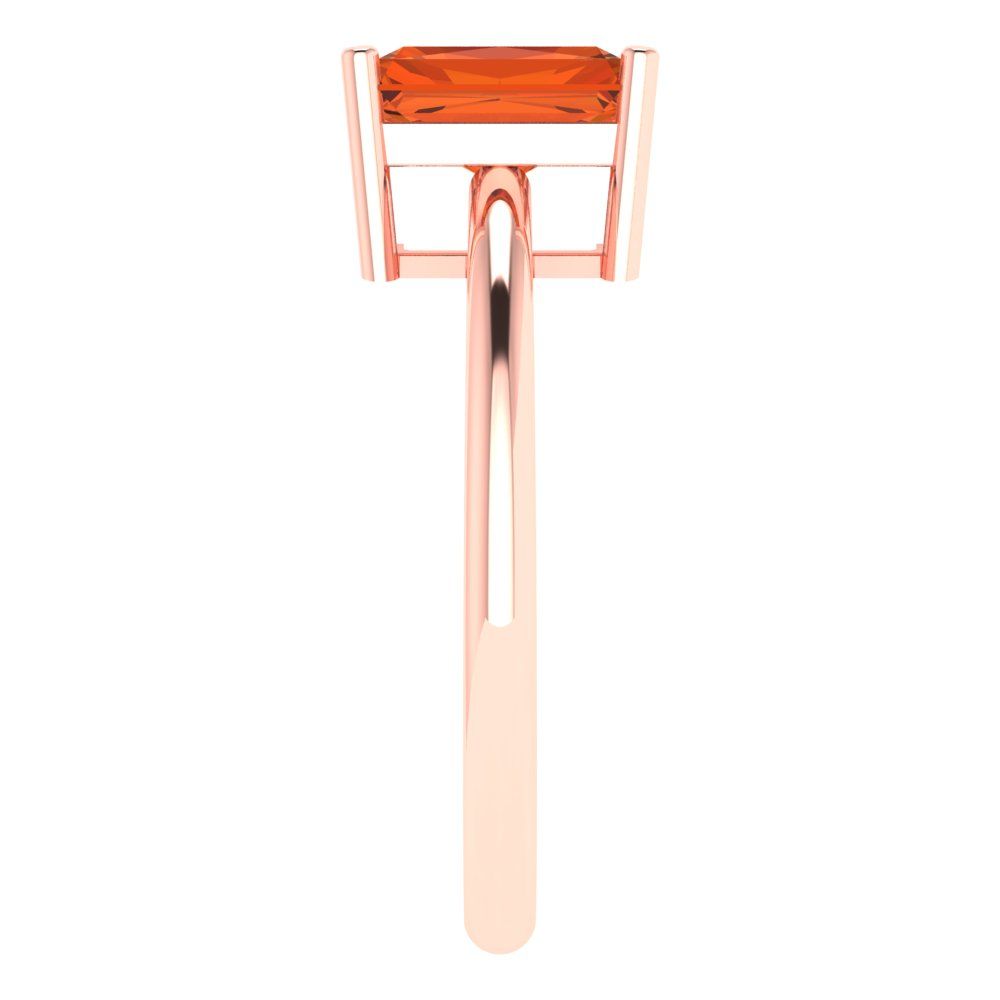 1.75 cttw Zirconia Simulated Red Diamond Solitaire  Engagement Ring - Solid Gold (VVS1, Radiant Cut,7.5x5.5mm)