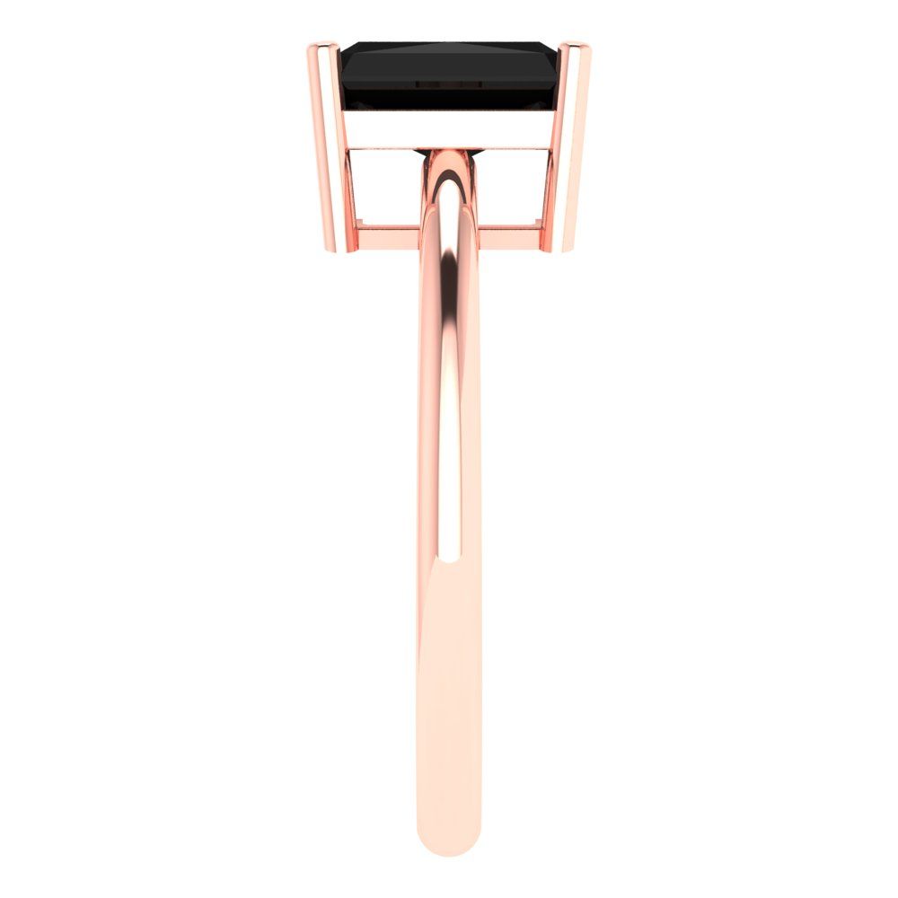 1.75 cttw Natural Onyx Solitaire  Engagement Ring - Solid Gold (Radiant Cut,7.5x5.5mm)