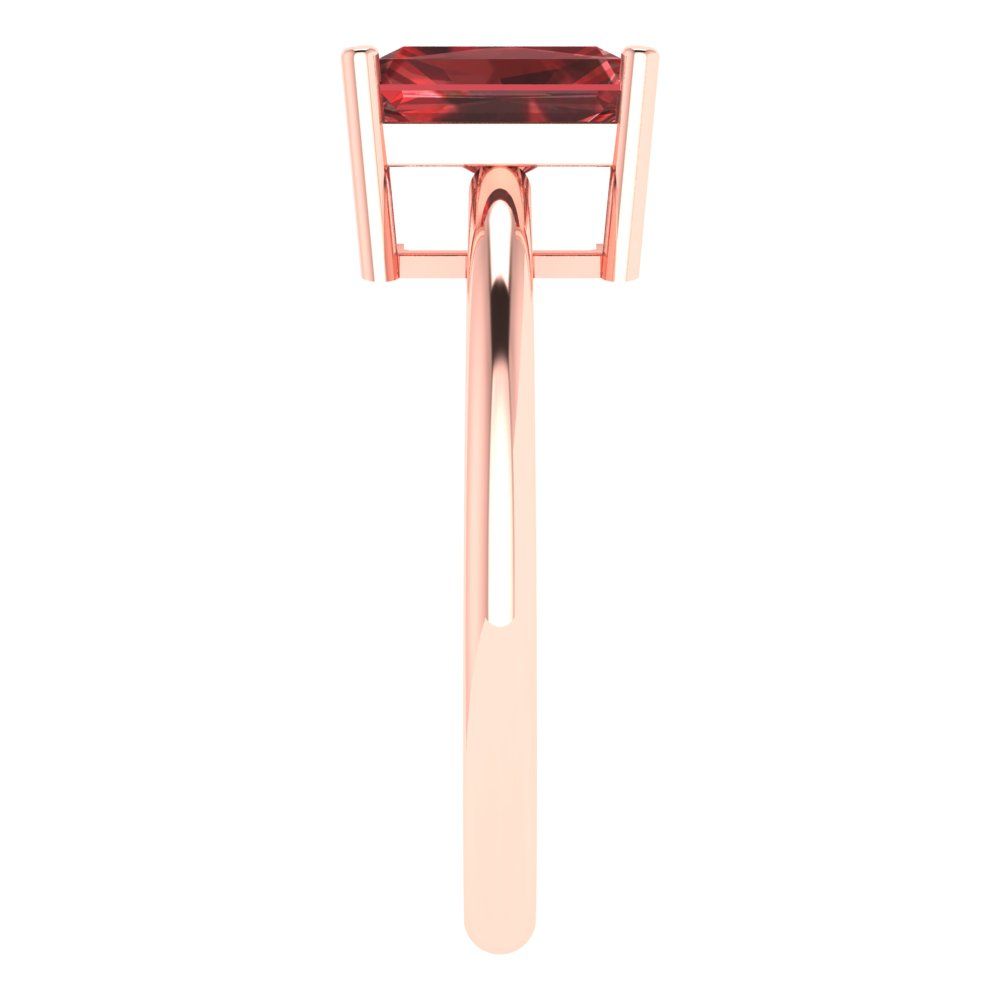 1.75 cttw Natural Garnet Solitaire  Engagement Ring - Solid Gold (Radiant Cut,7.5x5.5mm)