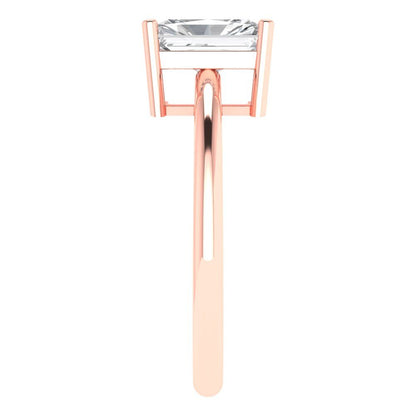 1.75 cttw White Sapphire Solitaire  Engagement Ring - Solid Gold (Radiant Cut,7.5x5.5mm)