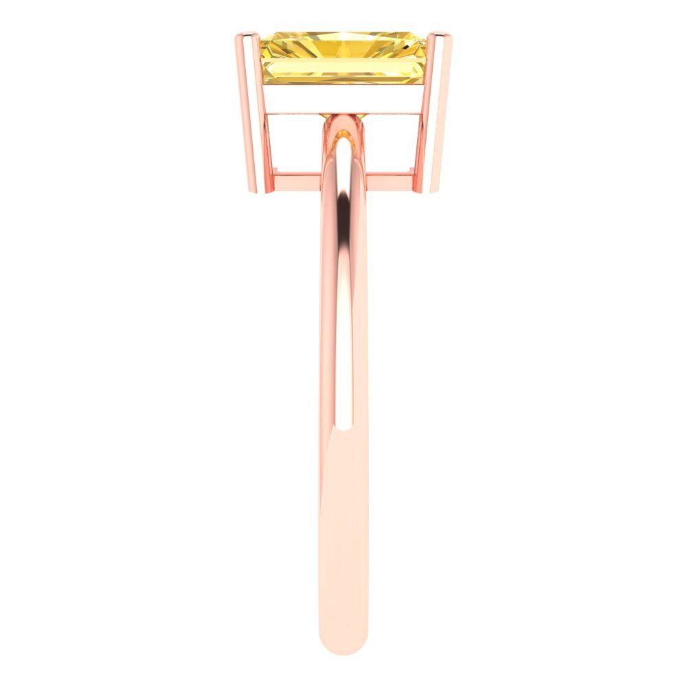 1.75 cttw Natural Citrine Solitaire  Engagement Ring - Solid Gold (Radiant Cut,7.5x5.5mm)